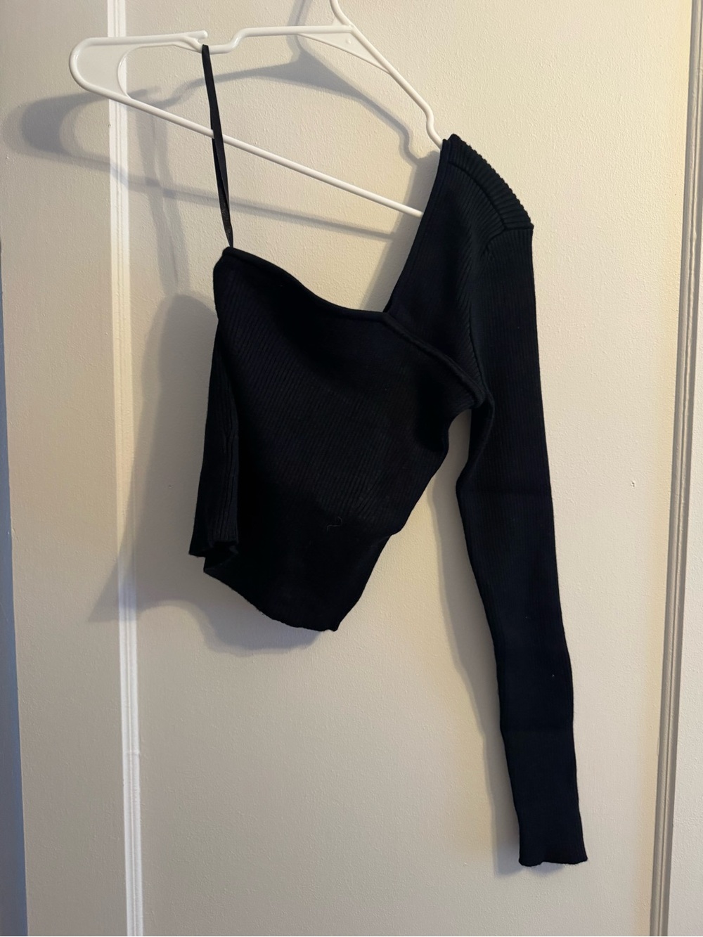 Abercrombie One Shoulder Ribbed Crop Top